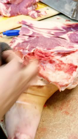 butchering pork