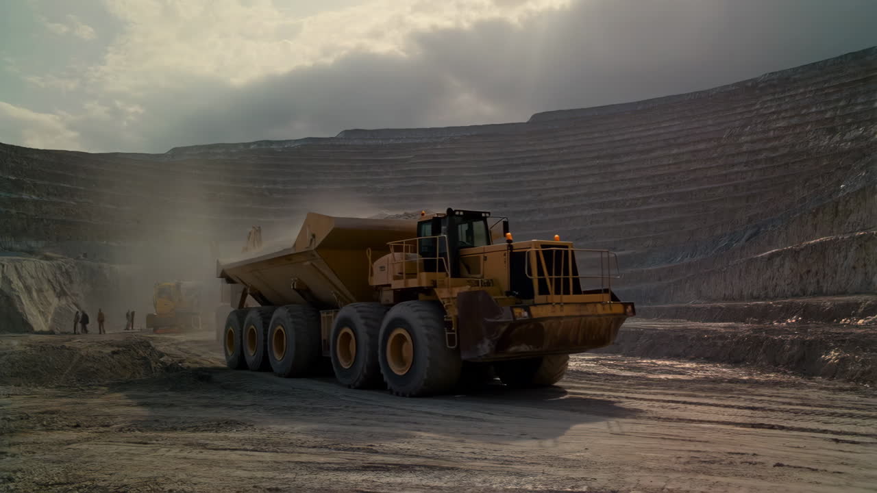 Large Mining Dump Truck at an Open-Pit Mine