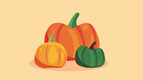 autumn season pumpkins vegetables animation