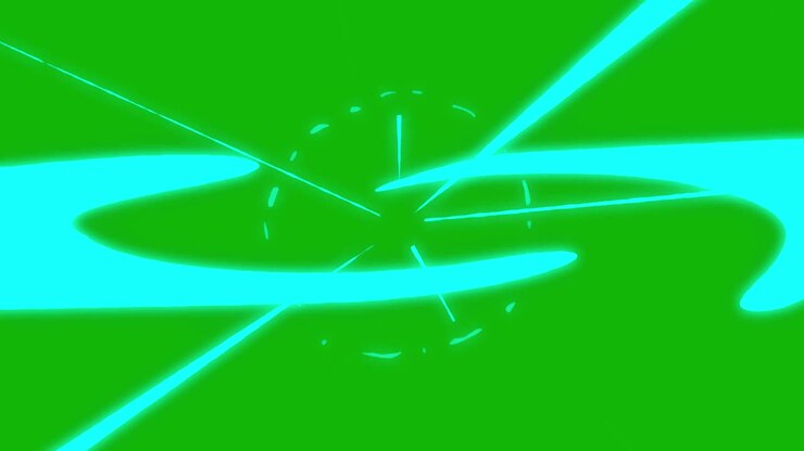 Animation loop video electric element cartoon effect on green background