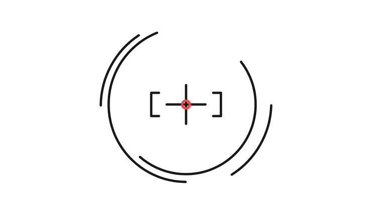 Animated Digital Targeting Reticle with Rotating Circular Elements