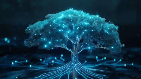 glowing digital tree