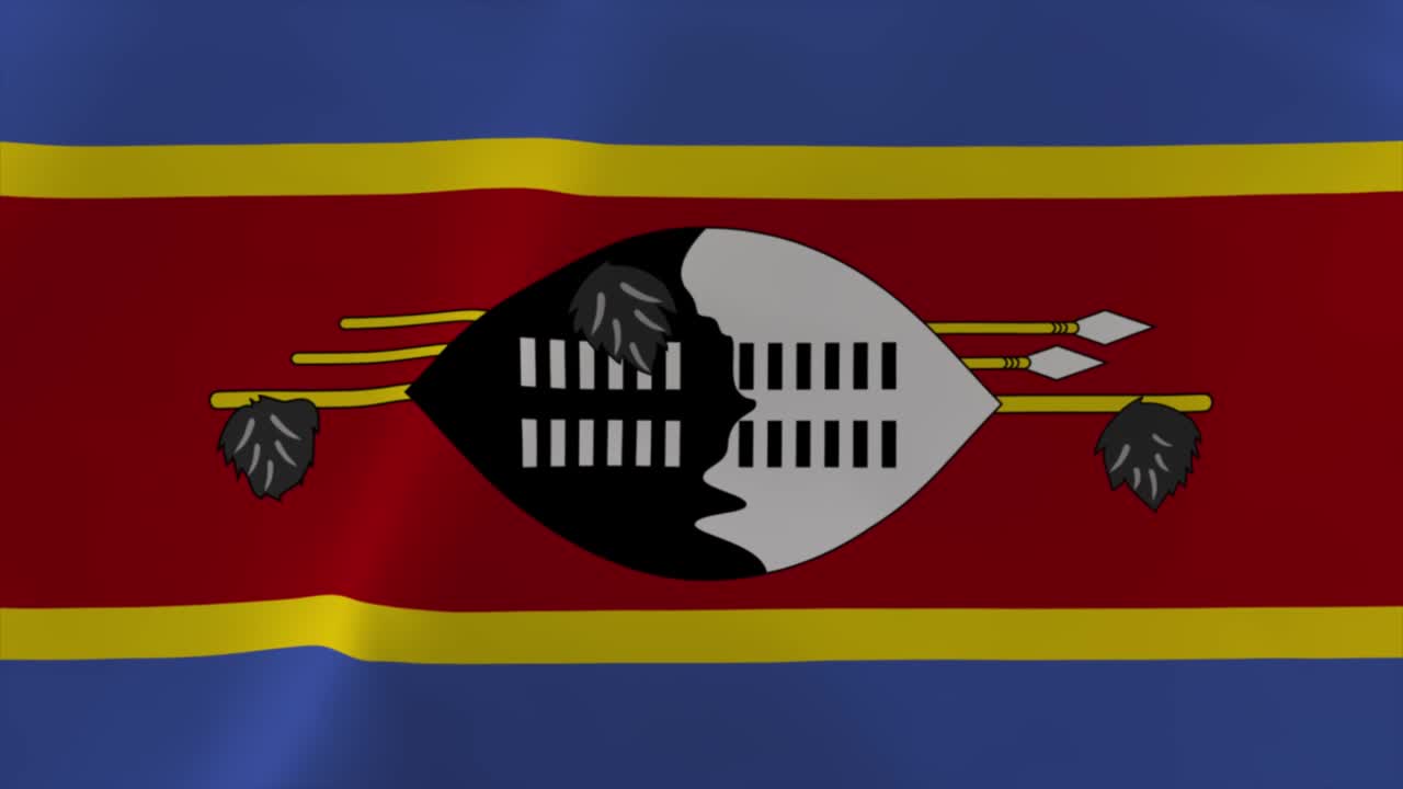 eswatini o swazilandia agitando la bandera 4k con fondo de papel tapiz en movimiento