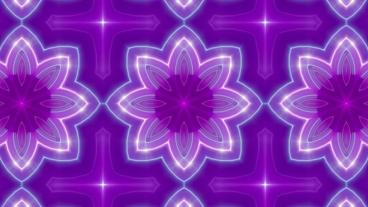 el patrón de flores del caleidoscopio parpadeante luz de color neón