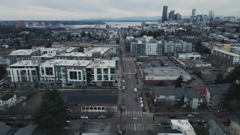 Toma-Aérea-De-Seattle-Sobre-El-Distrito-Central.