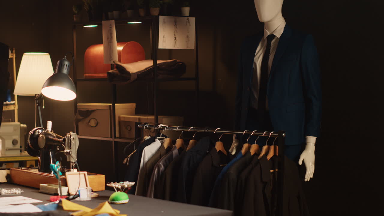 옷을  ⁇ 는 도구를 가진 럭셔리 아틀리에