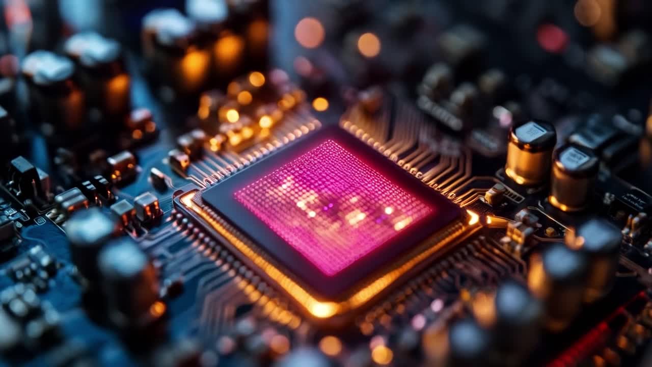 primer plano de un microchip