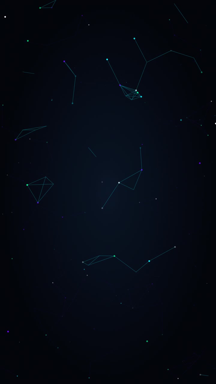 Abstract Digital Network Connections Pulsing on Dark Background