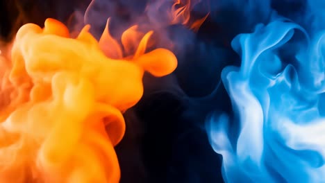 orange and blue smoke abstract