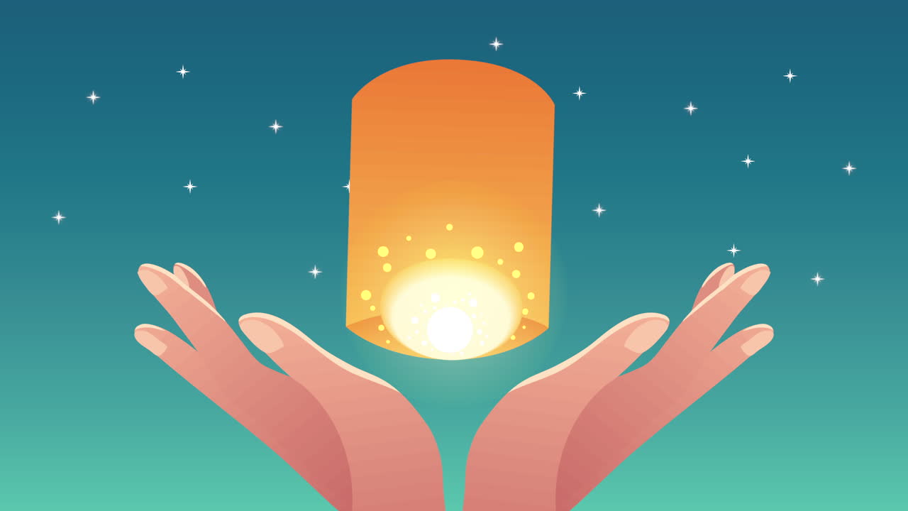 로이 크라 축제 애니메이션 램프