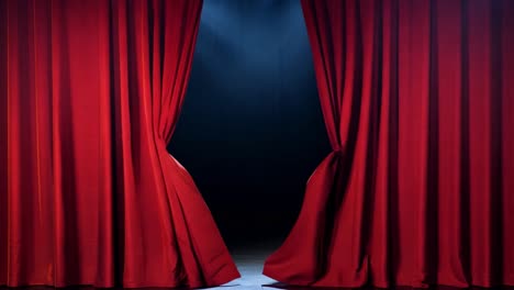 red stage curtains with spotlight
