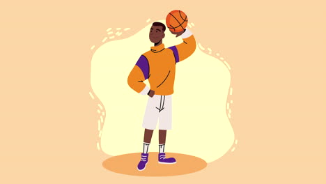 man holding basketball