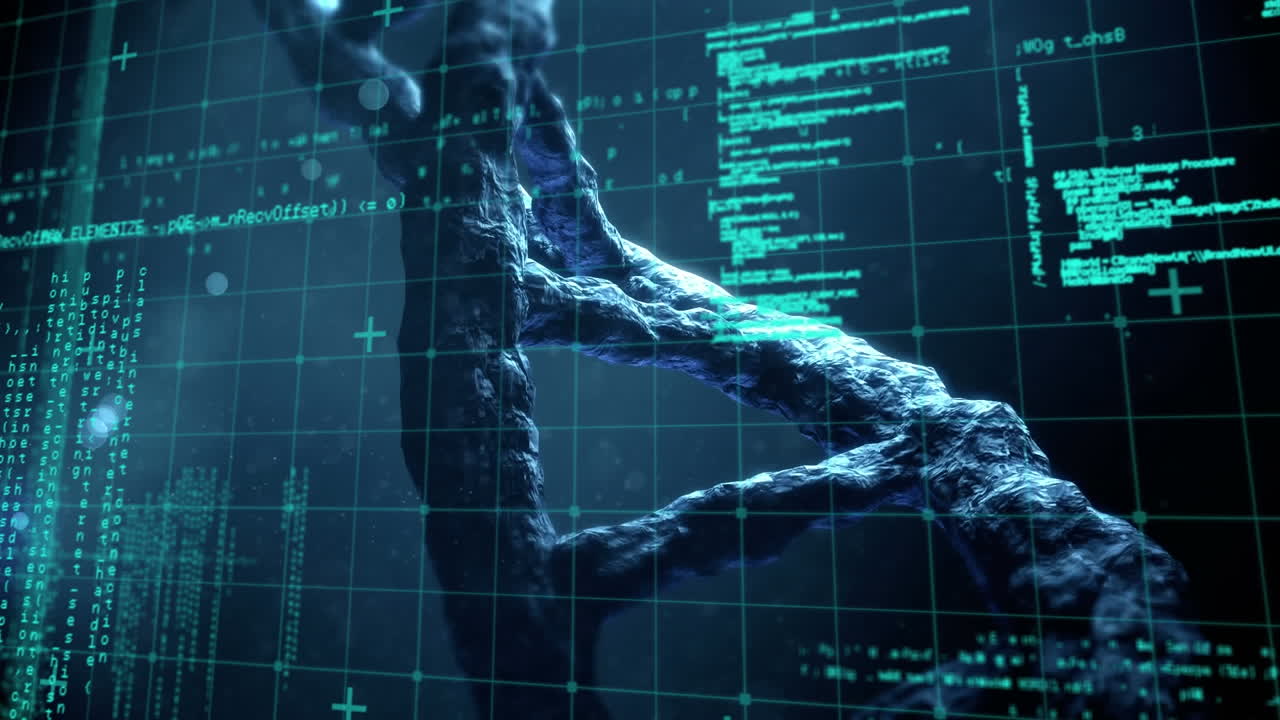 Animation of dna strand spinning and medical data processing