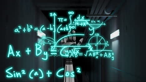 Animación-Del-Procesamiento-De-Datos-Científicos-Sobre-El-Brazo-Del-Robot-Sobre-Fondo-Oscuro