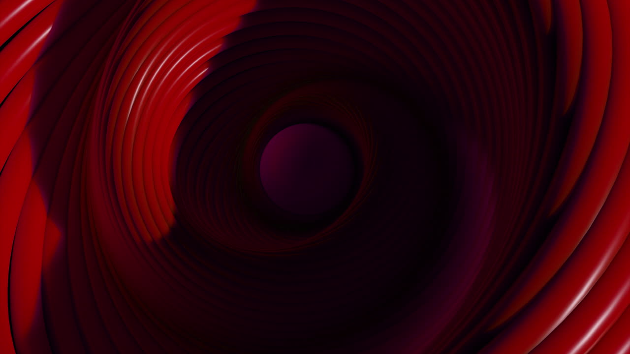 абстрактный красный спиральный туннель с розовой сферой