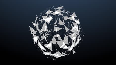 esfera de forma geométrica digital girando el fondo de la animación 4k.