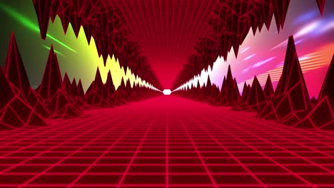 메타버스 그리드의 애니메이션은 빛의 경로를 통해 원활한 루프로 움직입니다.