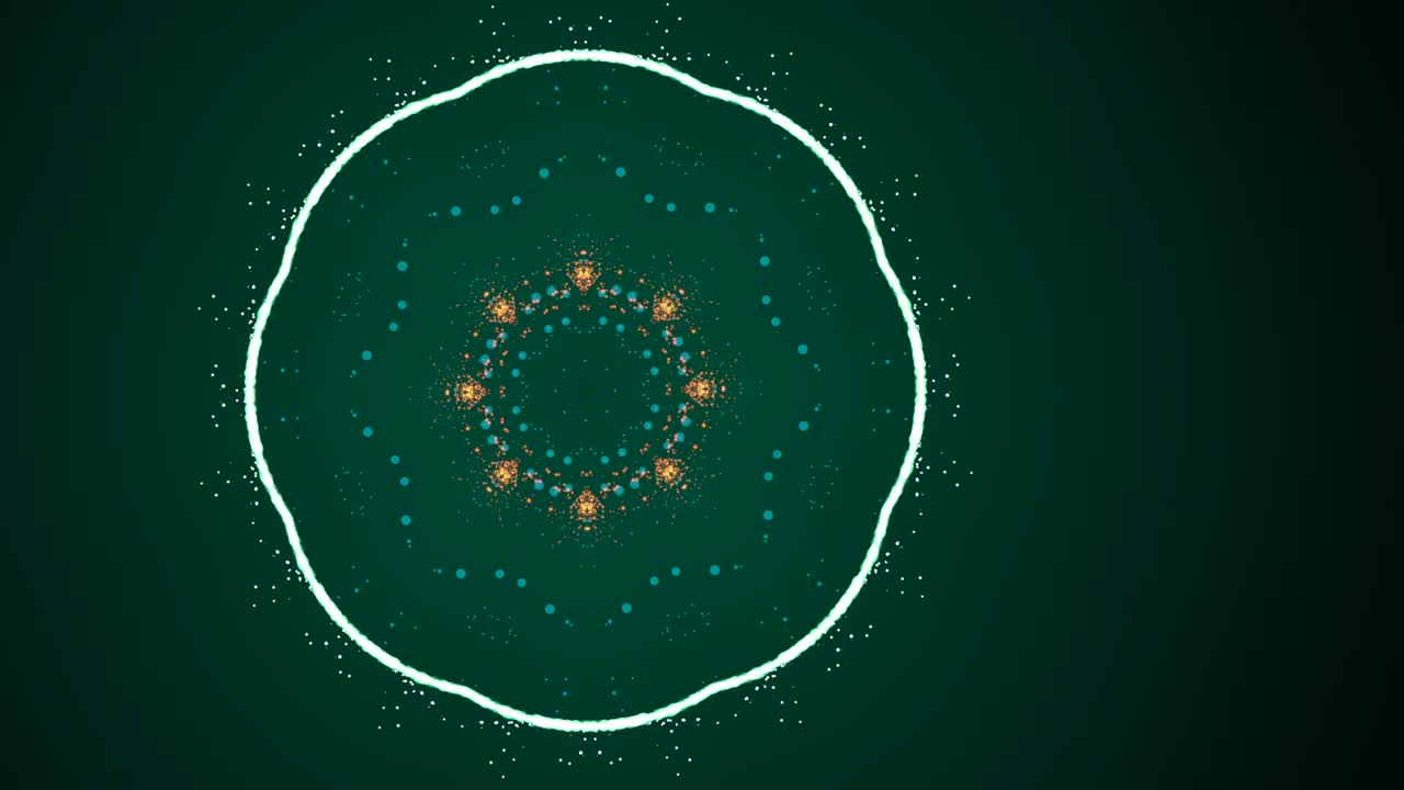 chispas brillantes que crean un círculo central con partículas brillantes en el interior que se pueden usar como un buen fondo abstracto para presentaciones o actuaciones.