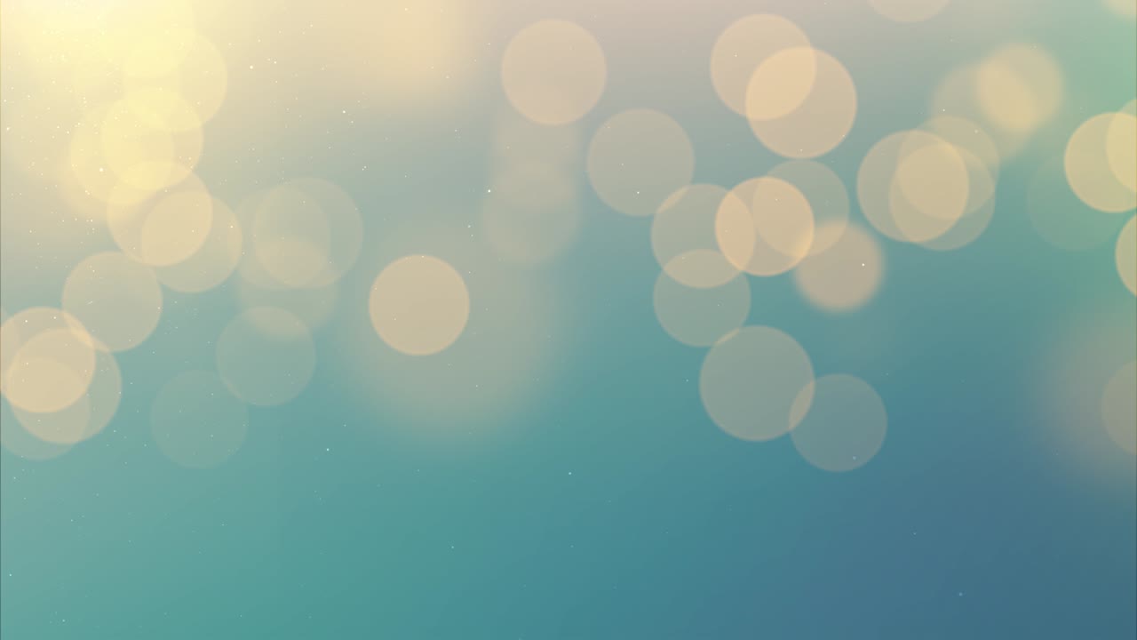 el fondo de bokeh azul dorado pastel. el fondo de primavera de pascua dorado brillante. las partículas brillantes que caen. borroso hermoso papel tapiz animado. maravilloso bokeh dorado. bucle sin costuras