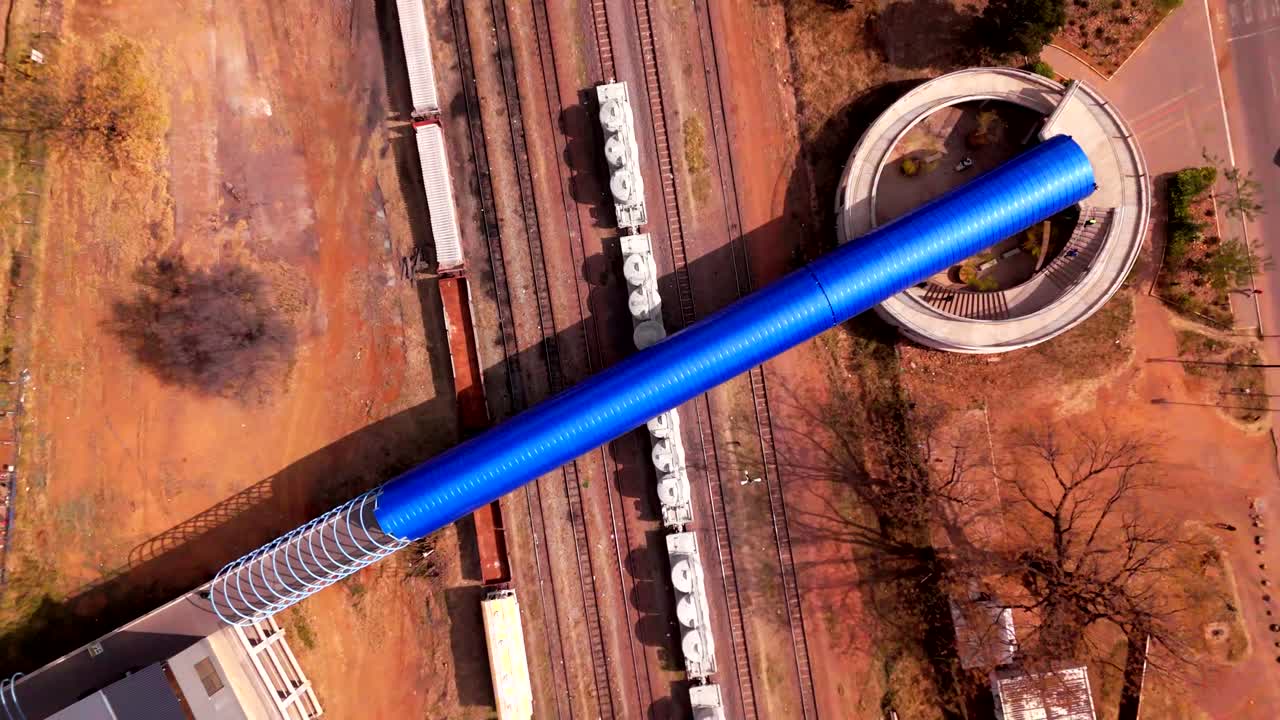 BOTSWANA - Lobatse Town Smooth Establishing 4K Drone Shot at Day Time With Cloud Cover During The Winter Season