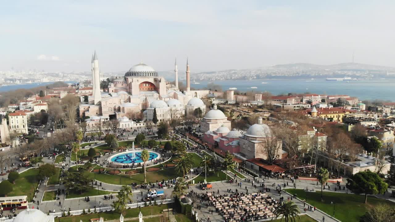 vista aérea en la plaza sultanahmet, hagia sophia, fc01