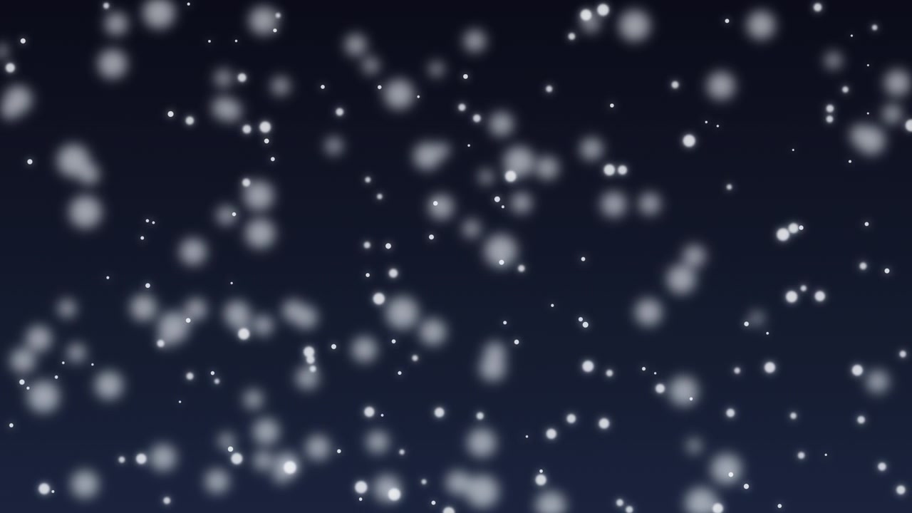 Abstract Motion Background of White Glowing Particles on Dark Blue Background