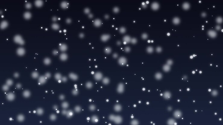 Abstract Motion Background of White Glowing Particles on Dark Blue Background