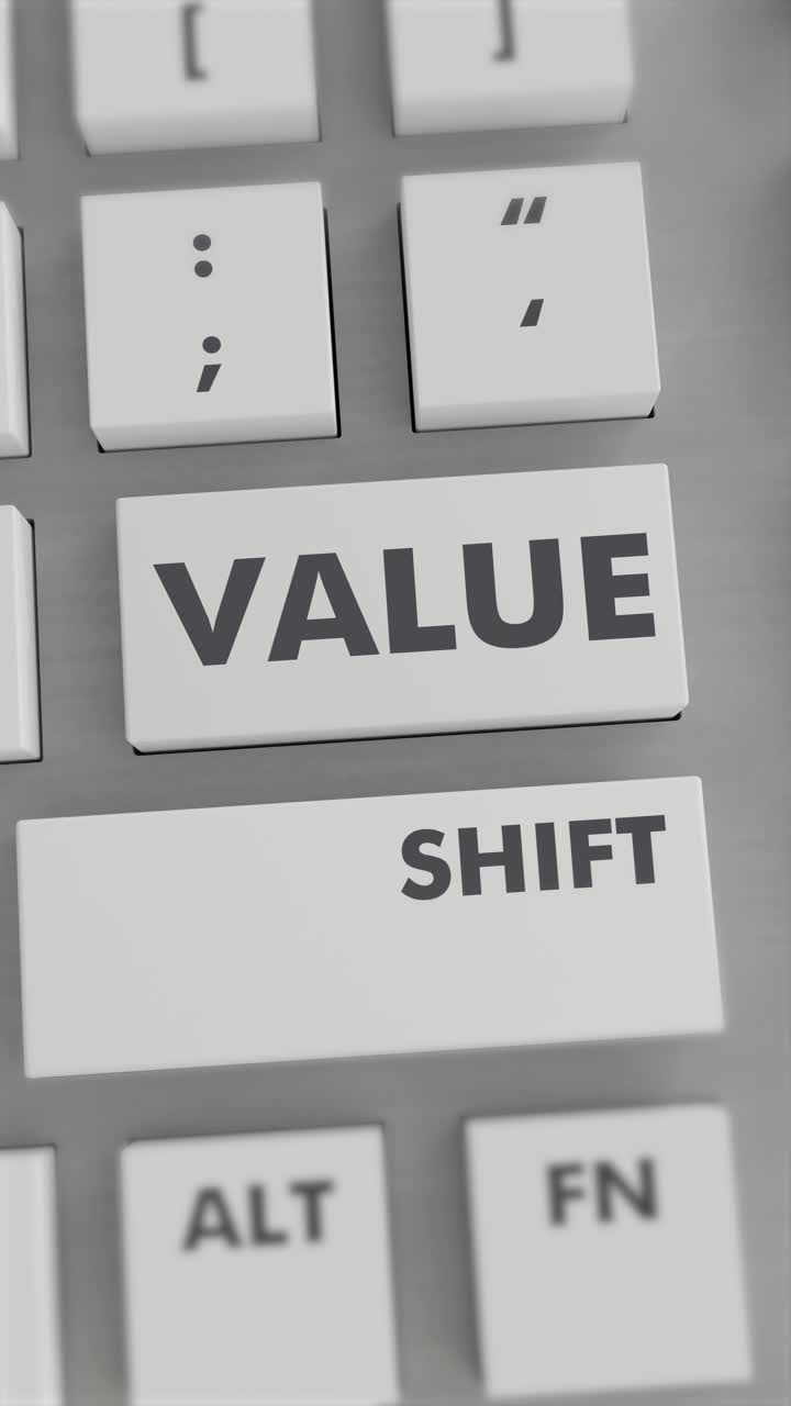 키보드에서 값 버튼을 누르는 수직 비디오