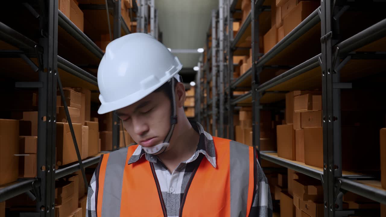 trabajador de almacén cansado