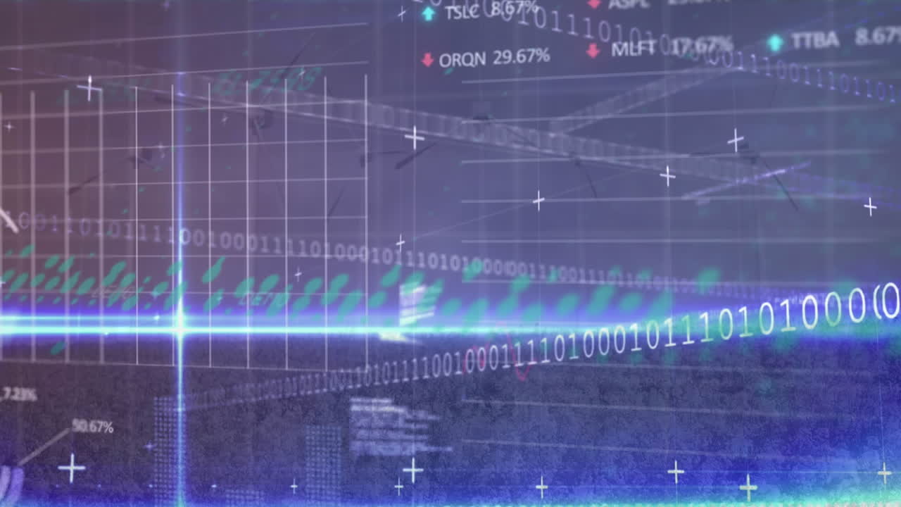풍력 터빈을 통해 금융 데이터 처리의 애니메이션