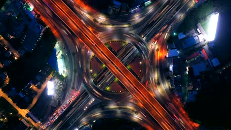 4k, lapso de tiempo la carretera en círculo y autopista, autopista y autopista y intersección