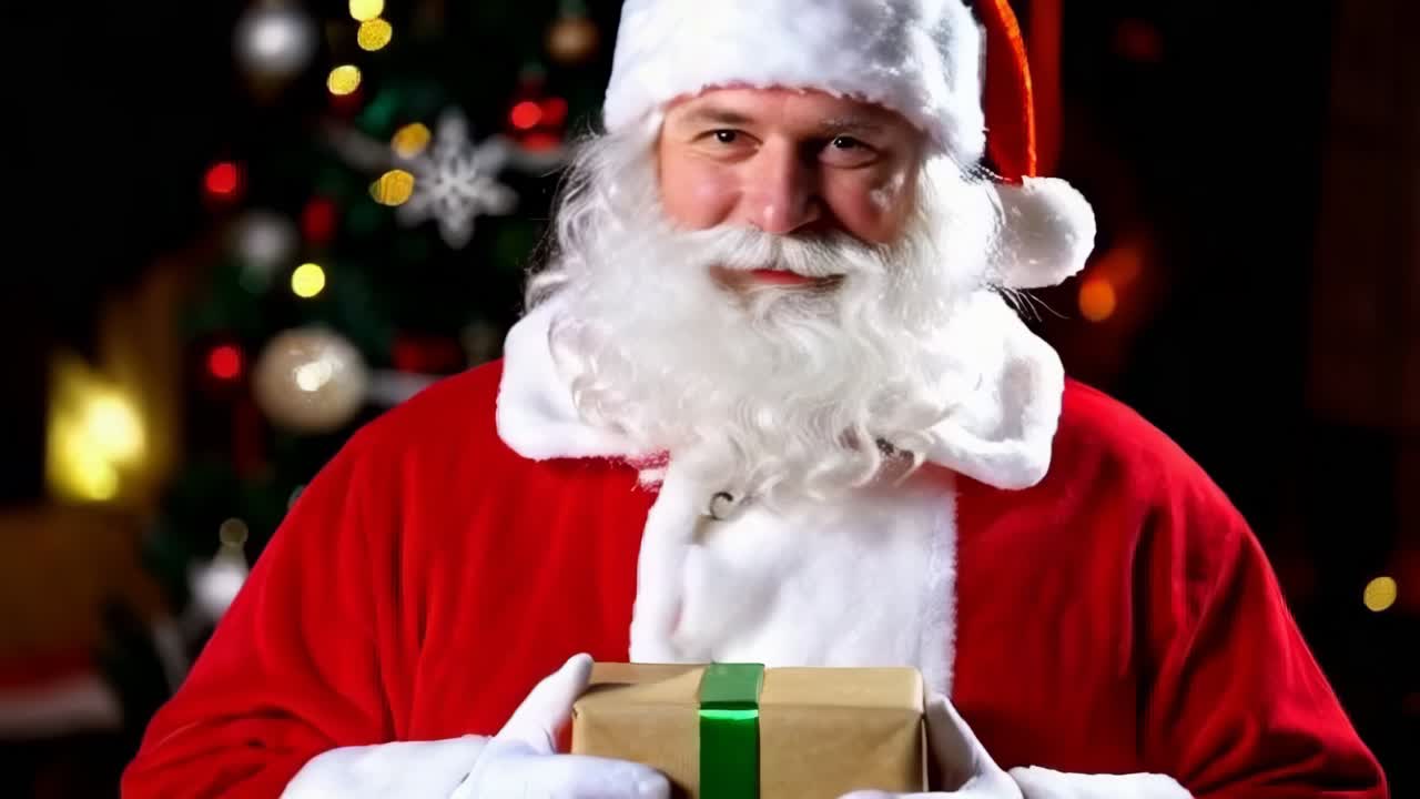 Santa Claus with a Christmas Gift
