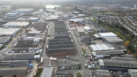 new england industrial estate hoddesdon hertfordshire uk aerial drone view