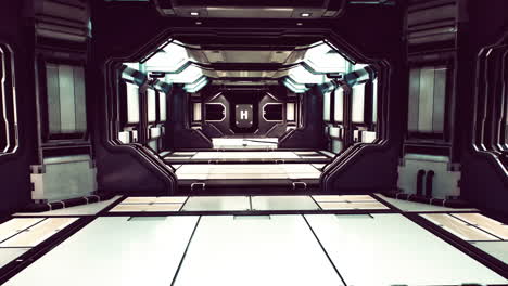 interior futurista de la base espacial