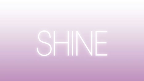 animation of shine text banner against purple gradient background