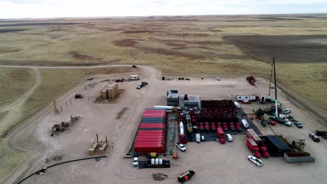 drone shot of oil and natural gas extraction on the plains of eastern colorado 2021