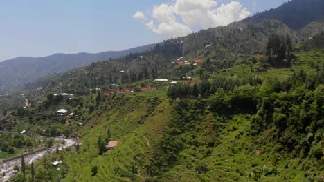 Aerial-View-Of-Green-Hillside-In-Swat-Valley-In-Pakistan