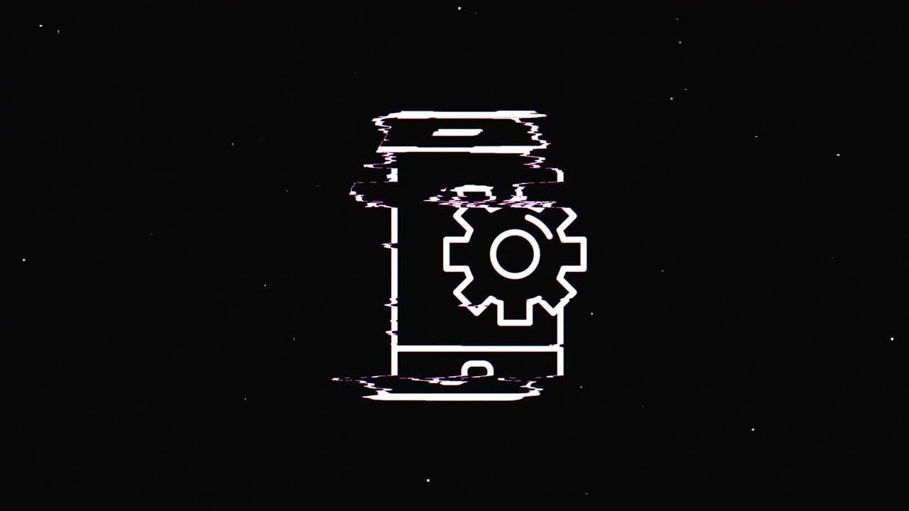 actualización de línea hud símbolo holográfico en pantalla de televisión digital vieja animación de glitch de bucle sin costuras. corazones. retro dinámico y alegre. imágenes de video coloridas y vintage.