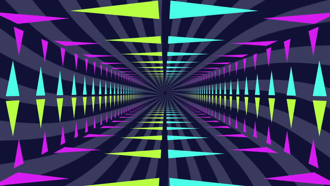 túnel móvel iluminado a néon