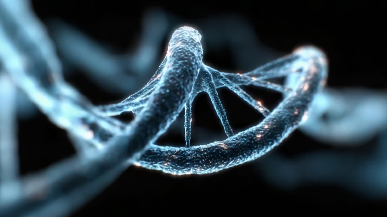 Affascinante rappresentazione visiva della struttura del DNA: uno sguardo approfondito al progetto molecolare della vita attraverso una splendida arte digitale
