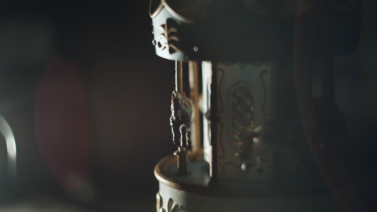 장난감 회전목마 샷. 확대