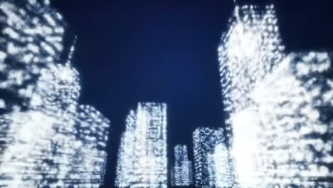 illuminated cityscape: a vibrant exploration of light and structure in a dynamic urban environment captured from two unique perspectives