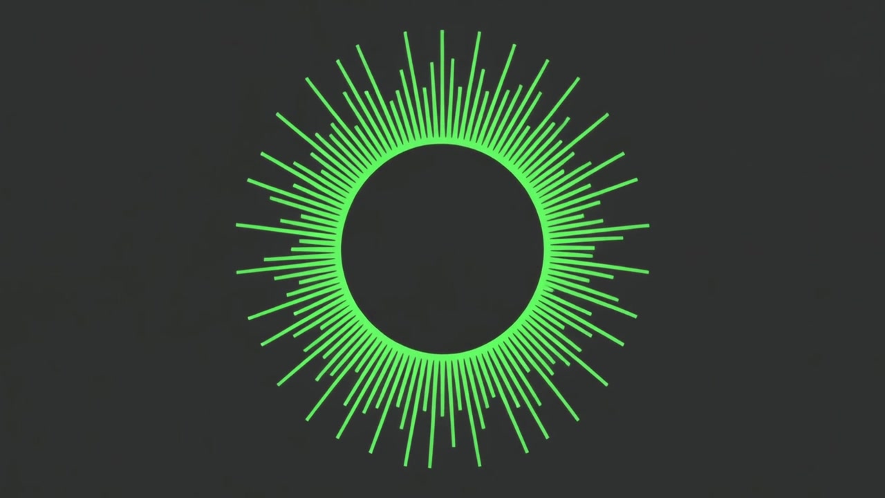 Green Circular Audio Waveform Visualization on Dark Background