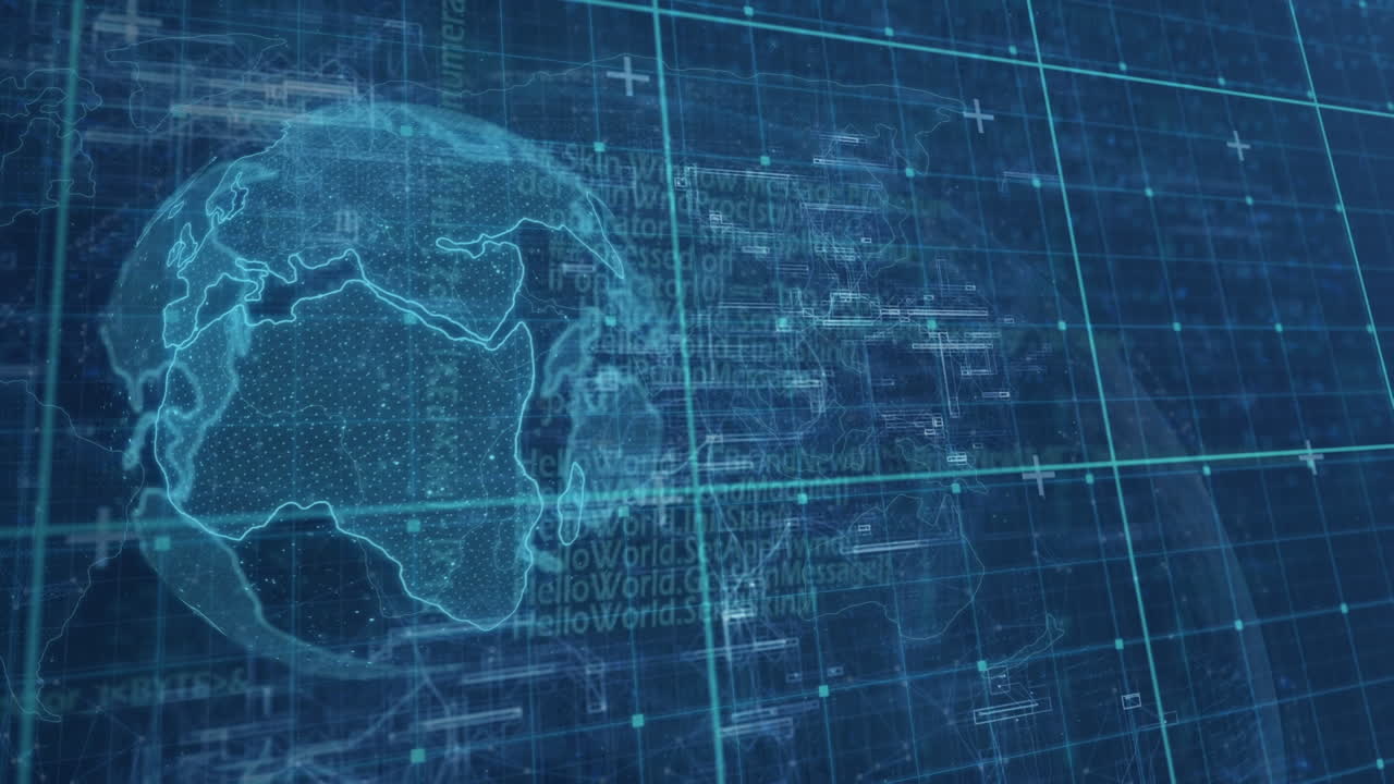 Animation of data processing over globe