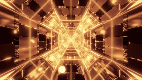 endlless science-fiction space galaxy glass tunnel corridor with flying glowing sphere particles 3d illustration live wallpaper motion background club visual vj loop