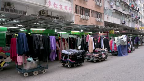 textile stall street market seen in hong kong