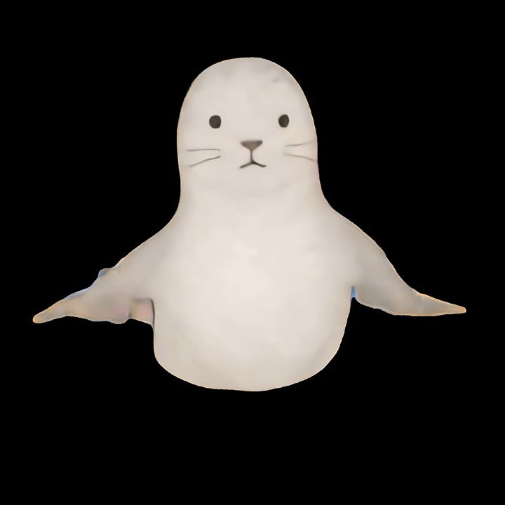 Simpatico personaggio animato di foca che ammicca e sorride