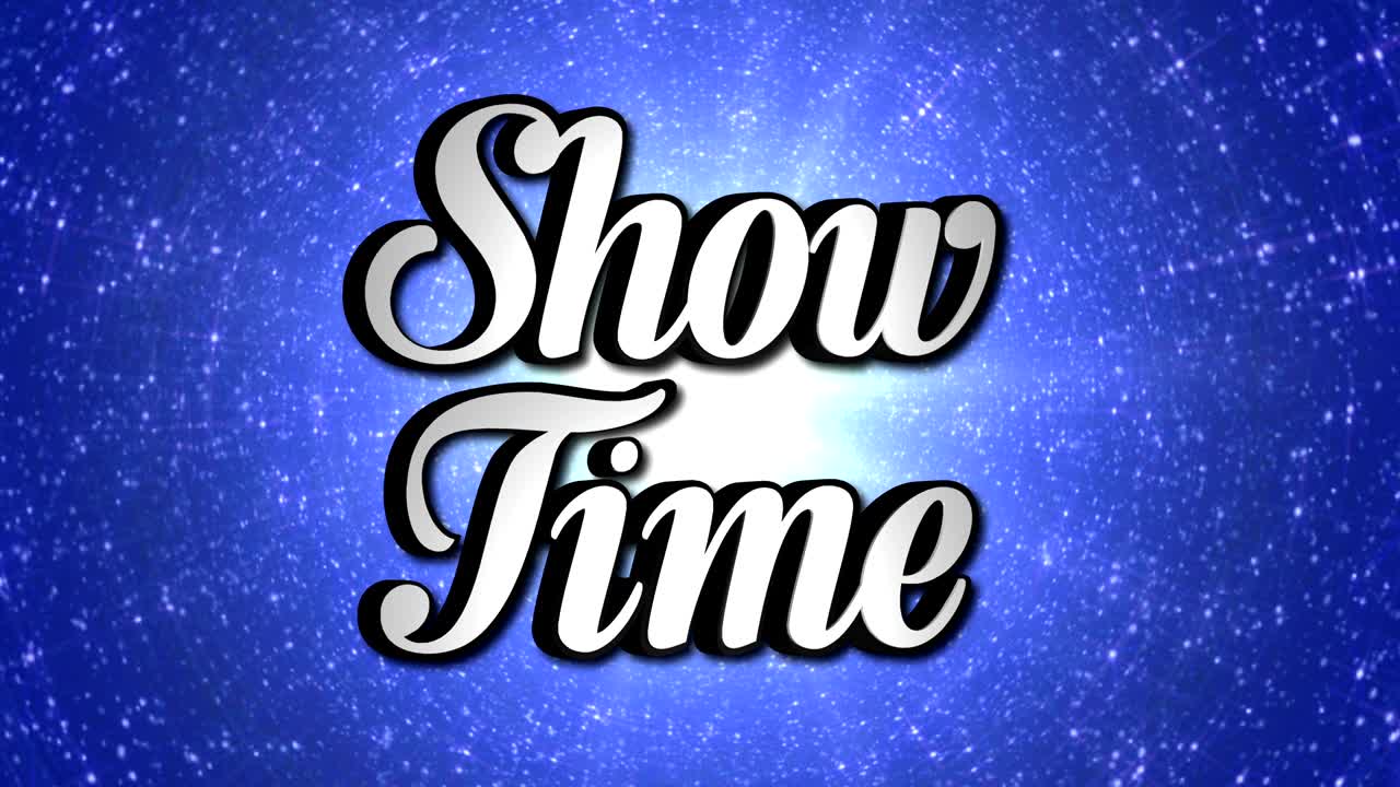 시간 애니메이션 회전 텍스트와 디스코 댄스 배경, 알파 채널, 루프