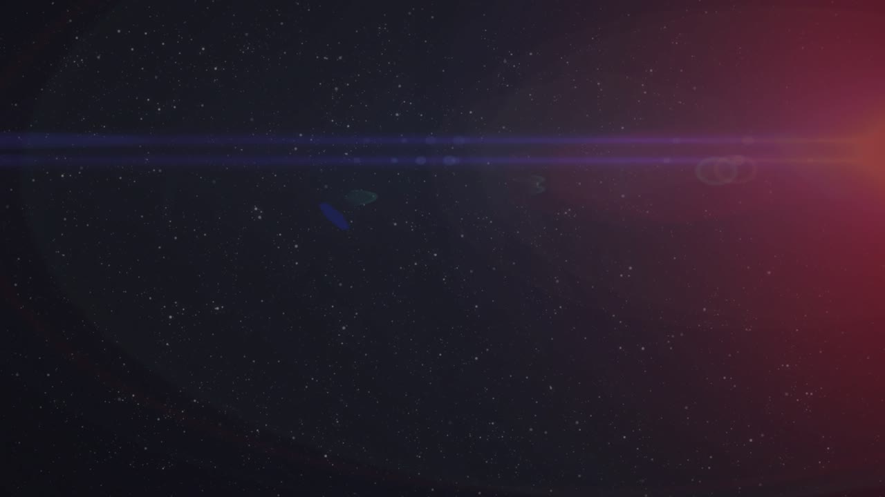 Starfield reacting to offframe light flaring and shifting lens ghosts revealing dark planet limb