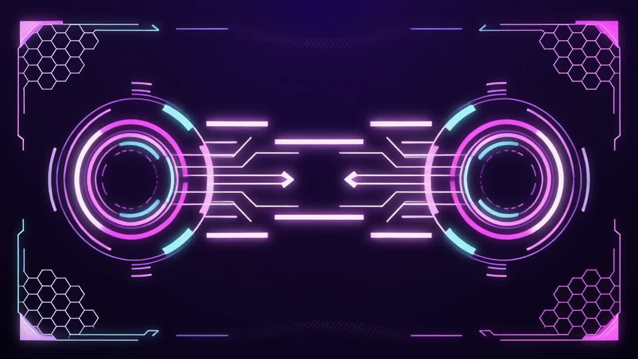 Glowing Purple and Blue Futuristic HUD Interface Animation